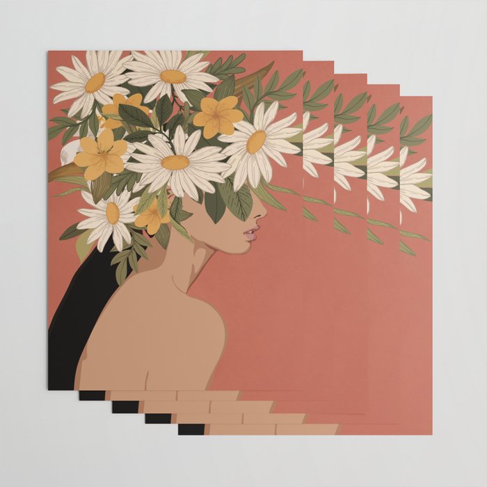 Woman With Flowers 2 Wrapping Paper Gallery Image 3