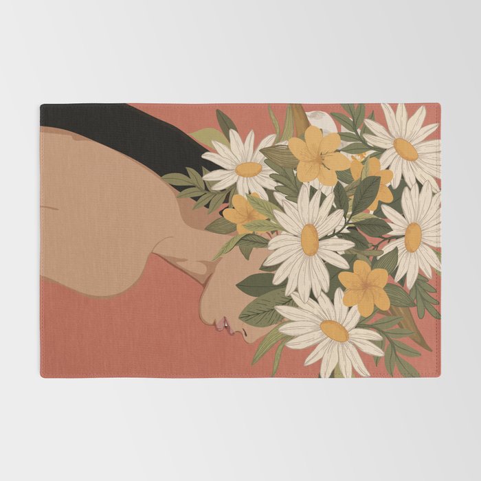 Woman With Flowers 2 Rug Gallery Image 2