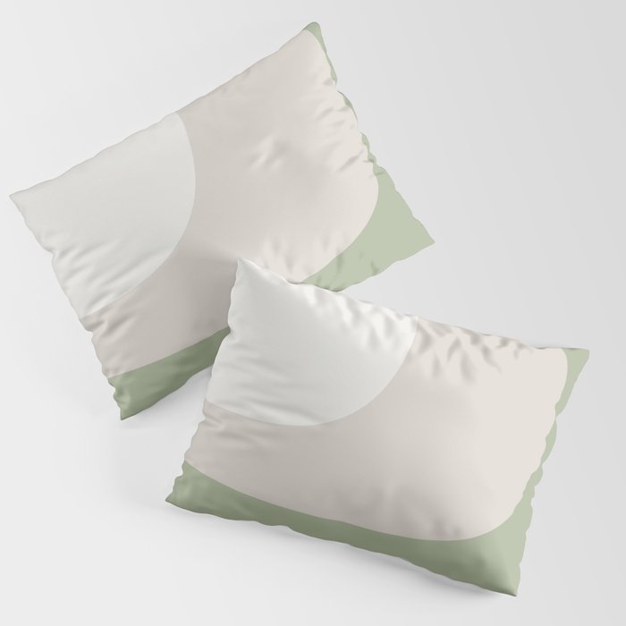 Triple Wave Modern Minimalist Abstract Pattern in Sage Green, Beige, and Cream Pillow Sham Gallery Image 3