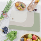 Triple Wave Modern Minimalist Abstract Pattern in Sage Green, Beige, and Cream Cutting Board Gallery Image 2