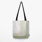Triple Wave Modern Minimalist Abstract Pattern in Sage Green, Beige, and Cream Tote Bag Gallery Image 2