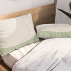 Triple Wave Modern Minimalist Abstract Pattern in Sage Green, Beige, and Cream Pillow Sham Gallery Image 2