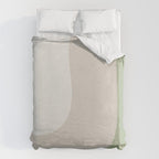 Triple Wave Modern Minimalist Abstract Pattern in Sage Green, Beige, and Cream Duvet Cover Gallery Image 6