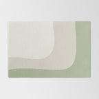 Triple Wave Modern Minimalist Abstract Pattern in Sage Green, Beige, and Cream Rug Gallery Image 2