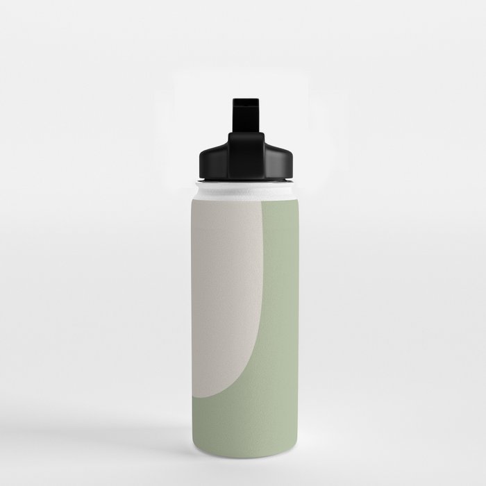 Triple Wave Modern Minimalist Abstract Pattern in Sage Green, Beige, and Cream Water Bottle Gallery Image 2