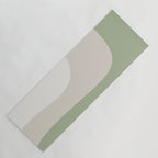 Triple Wave Modern Minimalist Abstract Pattern in Sage Green, Beige, and Cream Yoga Mat Gallery Image 1