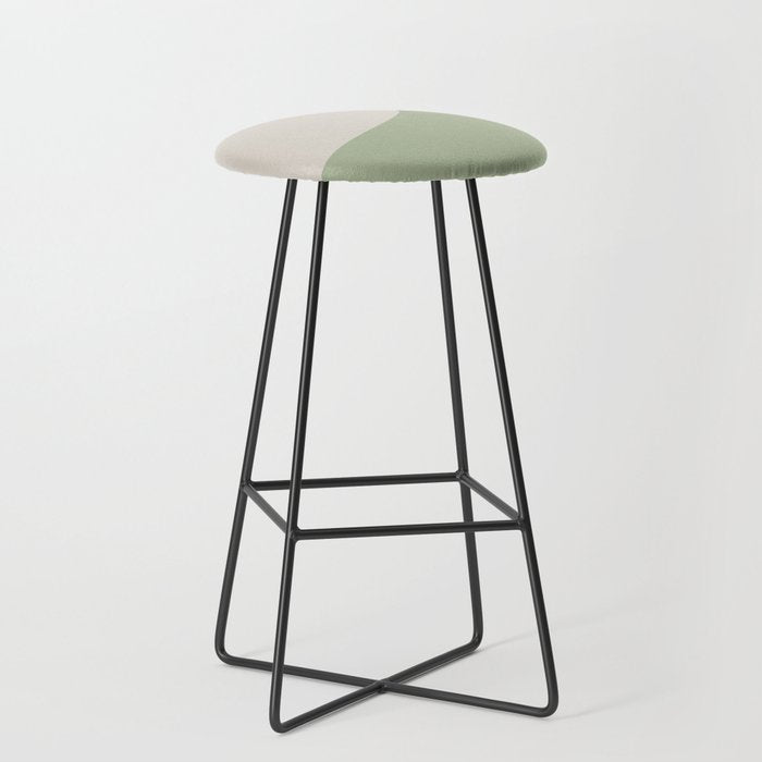 Triple Wave Modern Minimalist Abstract Pattern in Sage Green, Beige, and Cream Stool Gallery Image 1