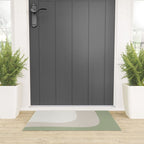 Triple Wave Modern Minimalist Abstract Pattern in Sage Green, Beige, and Cream Welcome Mat Gallery Image 3