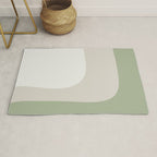 Triple Wave Modern Minimalist Abstract Pattern in Sage Green, Beige, and Cream Rug Gallery Image 1