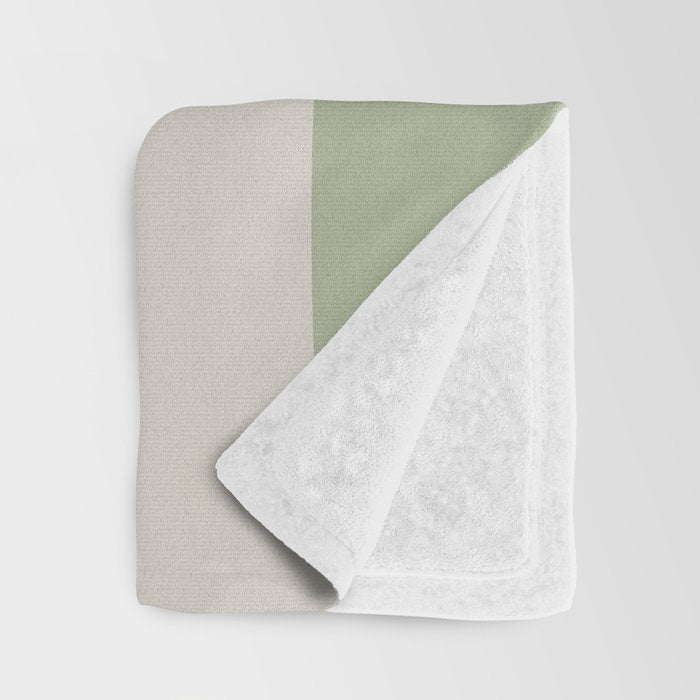 Triple Wave Modern Minimalist Abstract Pattern in Sage Green, Beige, and Cream Throw Blanket Gallery Image 3