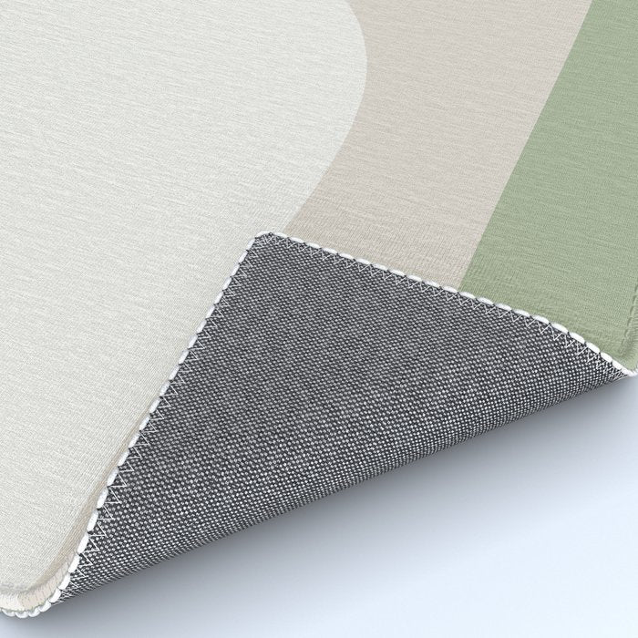 Triple Wave Modern Minimalist Abstract Pattern in Sage Green, Beige, and Cream Rug Gallery Image 4
