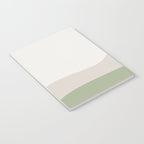 Triple Wave Modern Minimalist Abstract Pattern in Sage Green, Beige, and Cream Notebook Gallery Image 3