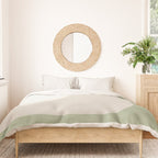 Triple Wave Modern Minimalist Abstract Pattern in Sage Green, Beige, and Cream Duvet Cover Gallery Image 3
