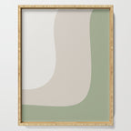 Triple Wave Modern Minimalist Abstract Pattern in Sage Green, Beige, and Cream Serving Tray Gallery Image 1