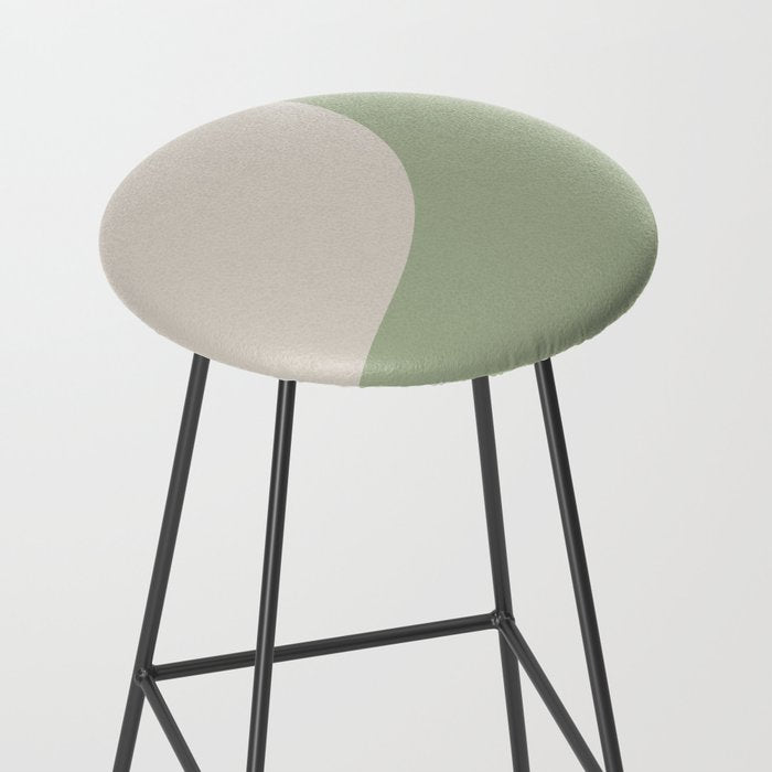 Triple Wave Modern Minimalist Abstract Pattern in Sage Green, Beige, and Cream Stool Gallery Image 2