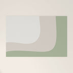 Triple Wave Modern Minimalist Abstract Pattern in Sage Green, Beige, and Cream Welcome Mat Gallery Image 1