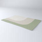 Triple Wave Modern Minimalist Abstract Pattern in Sage Green, Beige, and Cream Rug Gallery Image 3