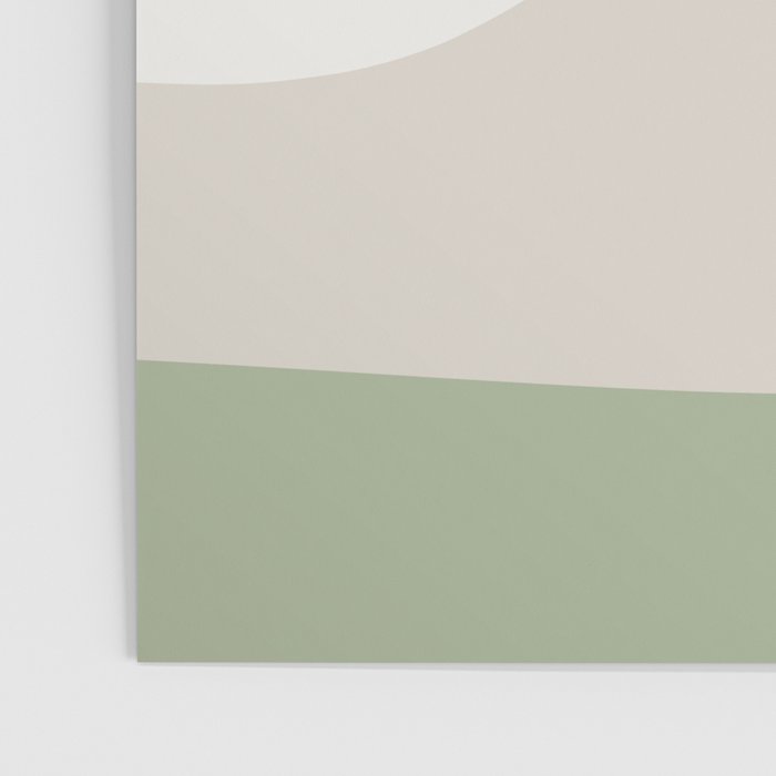 Triple Wave Modern Minimalist Abstract Pattern in Sage Green, Beige, and Cream Poster Gallery Image 3