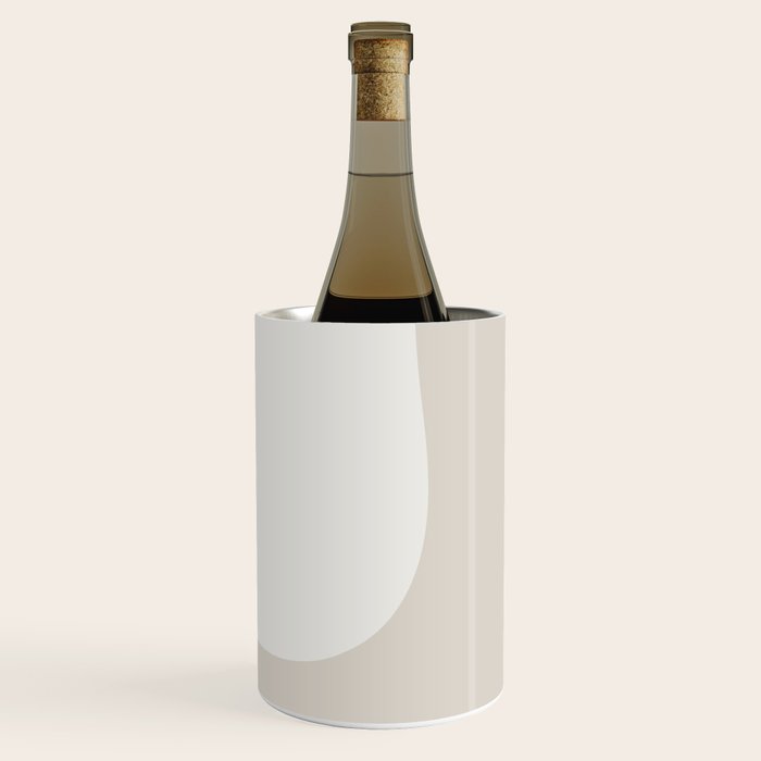 Triple Wave Modern Minimalist Abstract Pattern in Sage Green, Beige, and Cream Wine Chiller Gallery Image 1