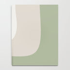 Triple Wave Modern Minimalist Abstract Pattern in Sage Green, Beige, and Cream Notebook Gallery Image 4