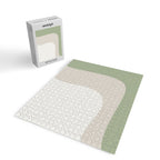 Triple Wave Modern Minimalist Abstract Pattern in Sage Green, Beige, and Cream Jigsaw Puzzle Gallery Image 2