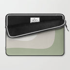 Triple Wave Modern Minimalist Abstract Pattern in Sage Green, Beige, and Cream Laptop Sleeve Gallery Image 2
