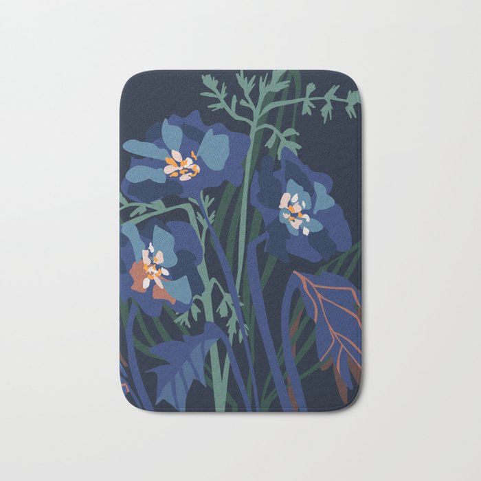 Wild flowers â modern floral illustration Bath Mat Gallery Image 1
