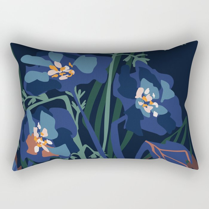 Wild flowers â modern floral illustration Rectangular Pillow Gallery Image 1