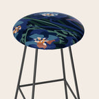 Wild flowers â modern floral illustration Stool Gallery Image 2