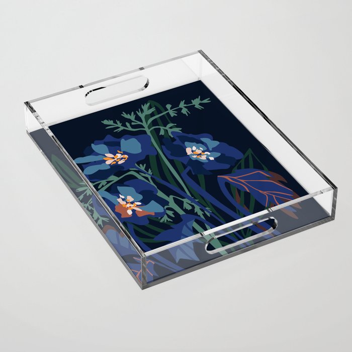 Wild flowers â modern floral illustration Acrylic Tray Gallery Image 1
