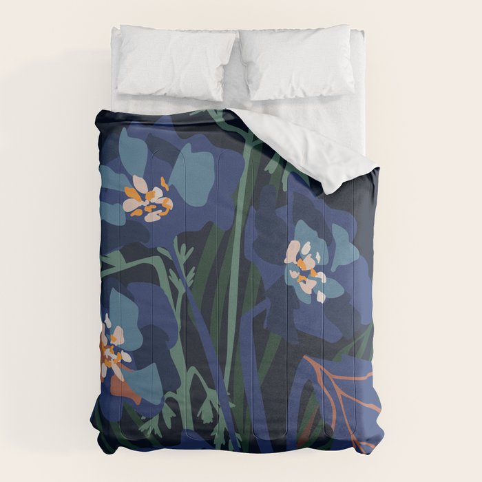 Wild flowers â modern floral illustration Comforter Gallery Image 1