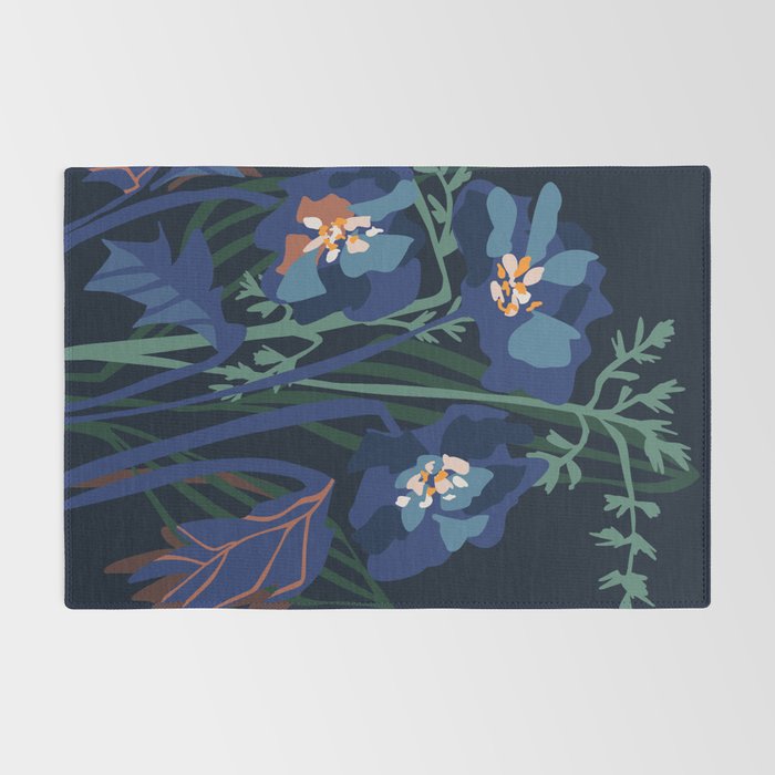 Wild flowers â modern floral illustration Rug Gallery Image 2