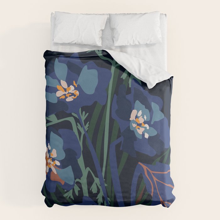 Wild flowers â modern floral illustration Duvet Cover Gallery Image 6