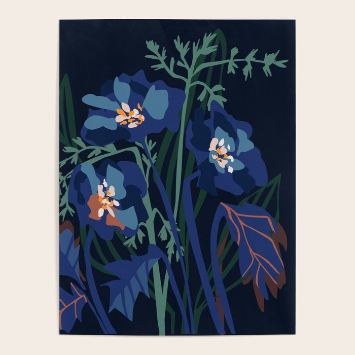 Wild flowers â modern floral illustration Poster Gallery Image 1