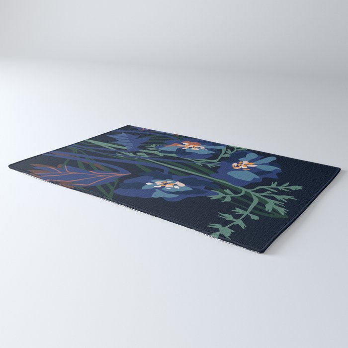 Wild flowers â modern floral illustration Rug Gallery Image 3