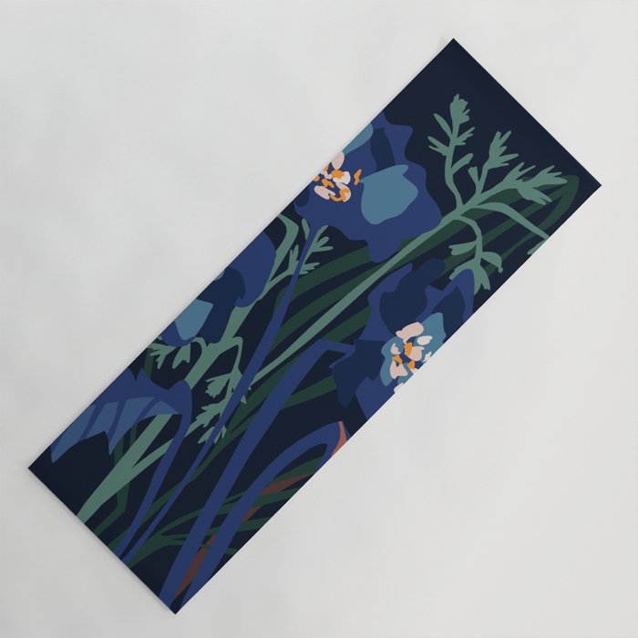 Wild flowers â modern floral illustration Yoga Mat Gallery Image 1