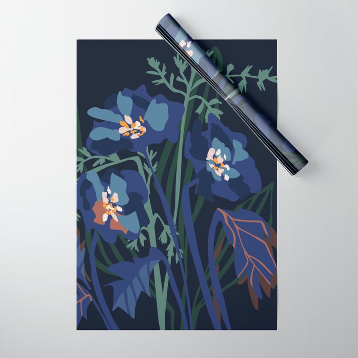 Wild flowers â modern floral illustration Wrapping Paper Gallery Image 1