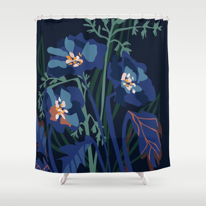 Wild flowers â modern floral illustration Shower Curtain Gallery Image 1