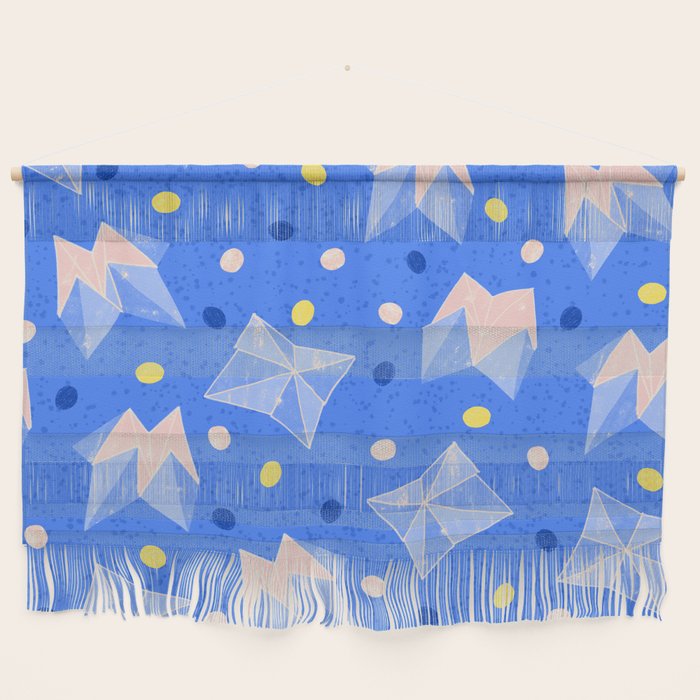 Origami Fortune Teller in Sky Blue & Peach Wall Hanging Gallery Image 1