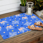 Origami Fortune Teller in Sky Blue & Peach Outdoor Rug Gallery Image 2