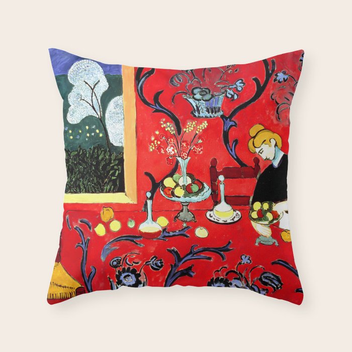 Matisse - The Dessert, Harmony in Red, 1908 Artwork Throw Pillow Gallery Image 6