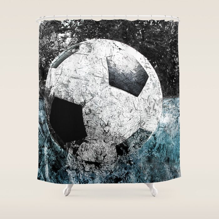 Modern soccer version 1 Shower Curtain Gallery Image 1