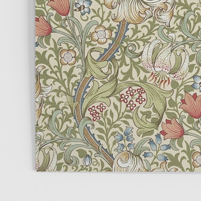 William Morris Golden Lily Minor Green Gold Vintage Pattern  Poster Gallery Image 3