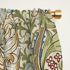William Morris Golden Lily Minor Green Gold Vintage Pattern  Window Curtain Gallery Image 2