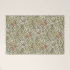 William Morris Golden Lily Minor Green Gold Vintage Pattern  Welcome Mat Gallery Image 1