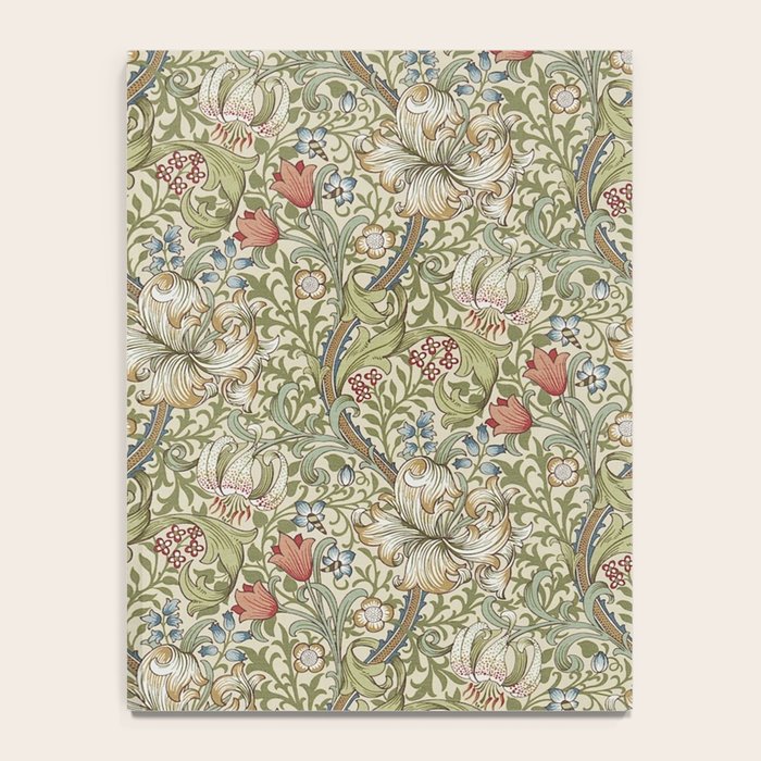 William Morris Golden Lily Minor Green Gold Vintage Pattern  Notebook Gallery Image 4