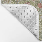 William Morris Golden Lily Minor Green Gold Vintage Pattern  Bath Mat Gallery Image 2