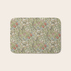 William Morris Golden Lily Minor Green Gold Vintage Pattern  Bath Mat Gallery Image 1