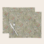 William Morris Golden Lily Minor Green Gold Vintage Pattern  Placemat Gallery Image 1