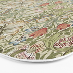 William Morris Golden Lily Minor Green Gold Vintage Pattern  Bath Mat Gallery Image 3